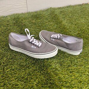 Vans Pewter Gray Black White Lace Up Sneaker Skater Shoes Mens 9 Women's 10.5